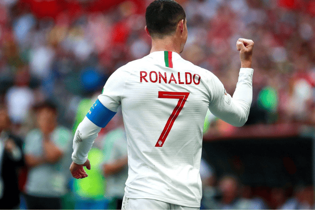 Ronaldo, in his signature number 7 jersey, showcases brilliance and excellence in every stride.