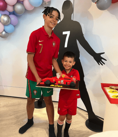 The Ronaldo brother's captured in a playful snapshot, radiating sibling fun and connection.





